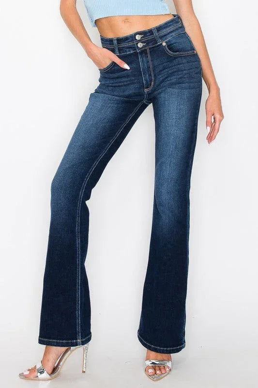 *Tummy Control* High Rise Bootcut Jeans - BeautySecrets4u