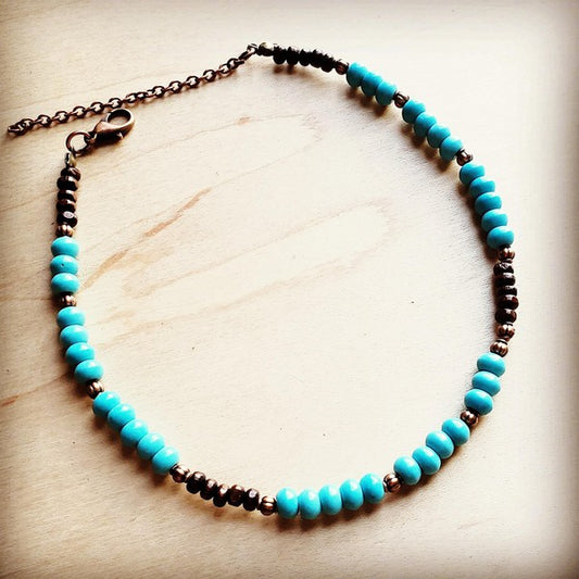 Blue Turquoise Choker Necklace - BeautySecrets4u