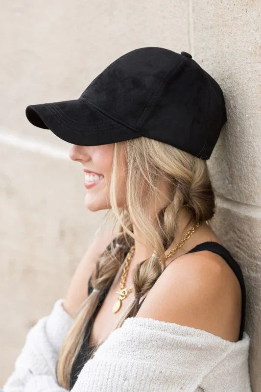 Suede Boyfriend Ball Cap Hat - BeautySecrets4u