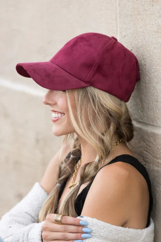 Suede Boyfriend Ball Cap Hat - BeautySecrets4u