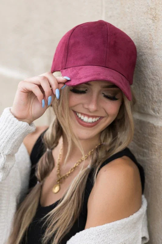 Suede Boyfriend Ball Cap Hat - BeautySecrets4u
