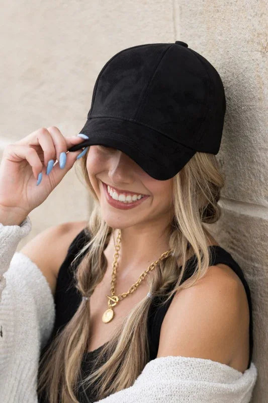 Suede Boyfriend Ball Cap Hat - BeautySecrets4u