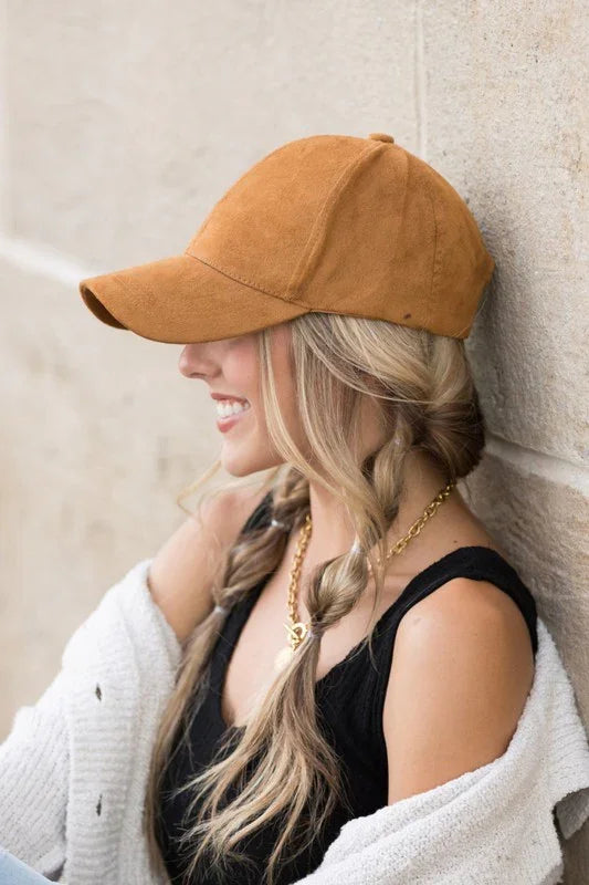 Suede Boyfriend Ball Cap Hat - BeautySecrets4u