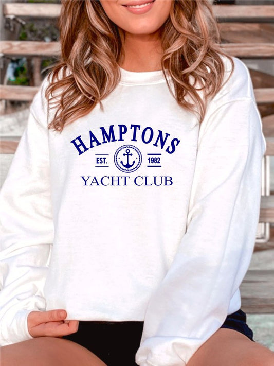 Hamptons Yacht Club CrewNeck Sweatshirt - BeautySecrets4u