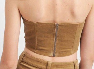 COURDUROY BUSTIER TUBE TOP - BeautySecrets4u