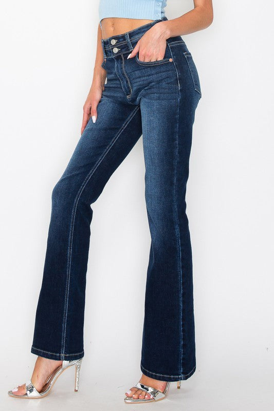 *Tummy Control* High Rise Bootcut Jeans - BeautySecrets4u