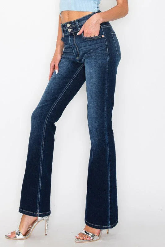 *Tummy Control* High Rise Bootcut Jeans - BeautySecrets4u