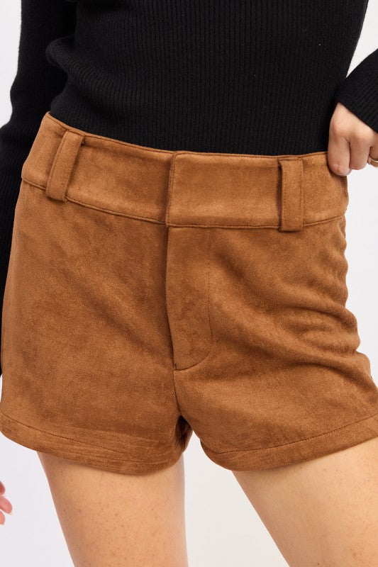 SUEDE LOWRISE SHORTS - BeautySecrets4u