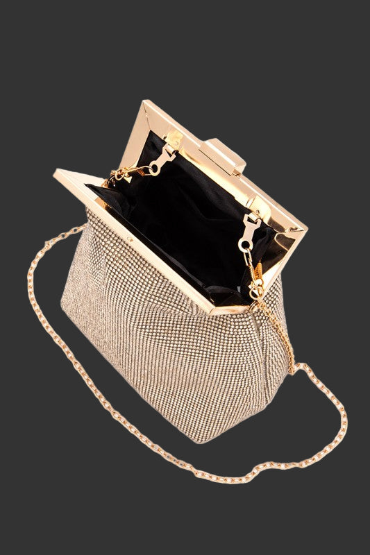 Top Handle Rhinestone Soft Clutch Bag - BeautySecrets4u