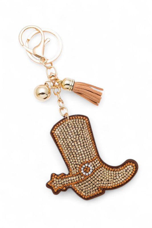 Crystal Western Boot Keychain - BeautySecrets4u