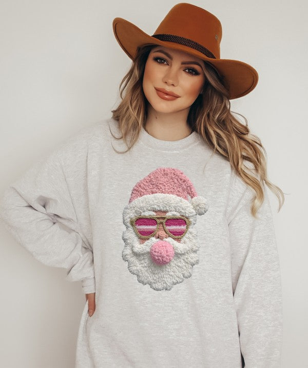 Latch Hook Santa BubbleGum Graphic Sweatshirt - BeautySecrets4u
