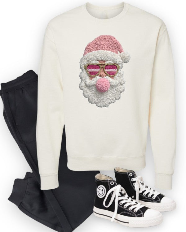 Latch Hook Santa BubbleGum Graphic Sweatshirt - BeautySecrets4u