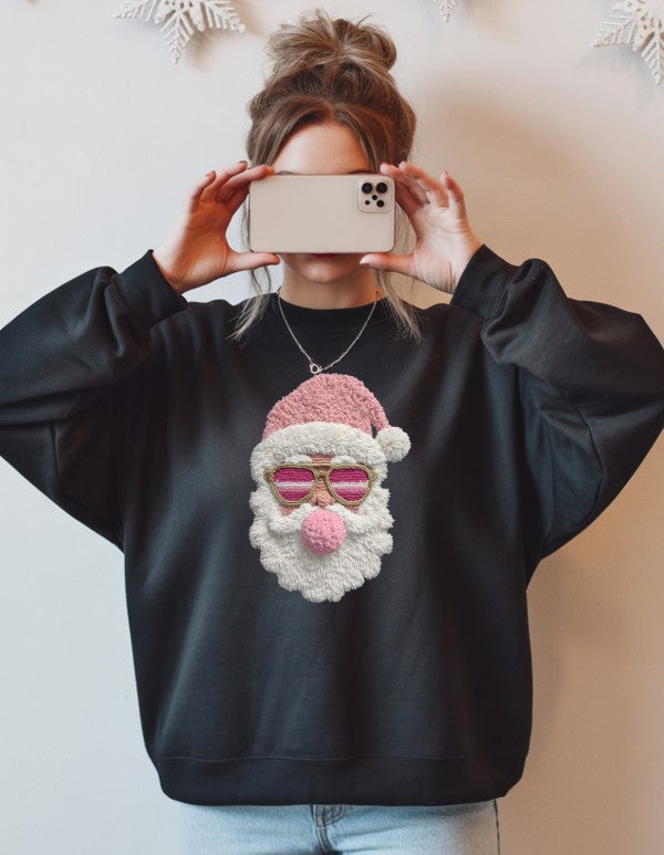 Latch Hook Santa BubbleGum Graphic Sweatshirt - BeautySecrets4u