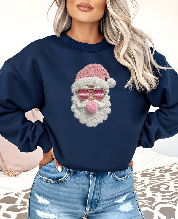 Latch Hook Santa BubbleGum Graphic Sweatshirt - BeautySecrets4u