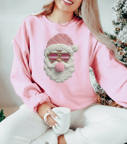 Latch Hook Santa BubbleGum Graphic Sweatshirt - BeautySecrets4u