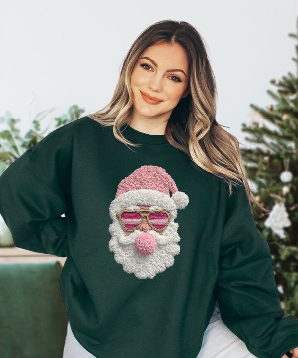 Latch Hook Santa BubbleGum Graphic Sweatshirt - BeautySecrets4u