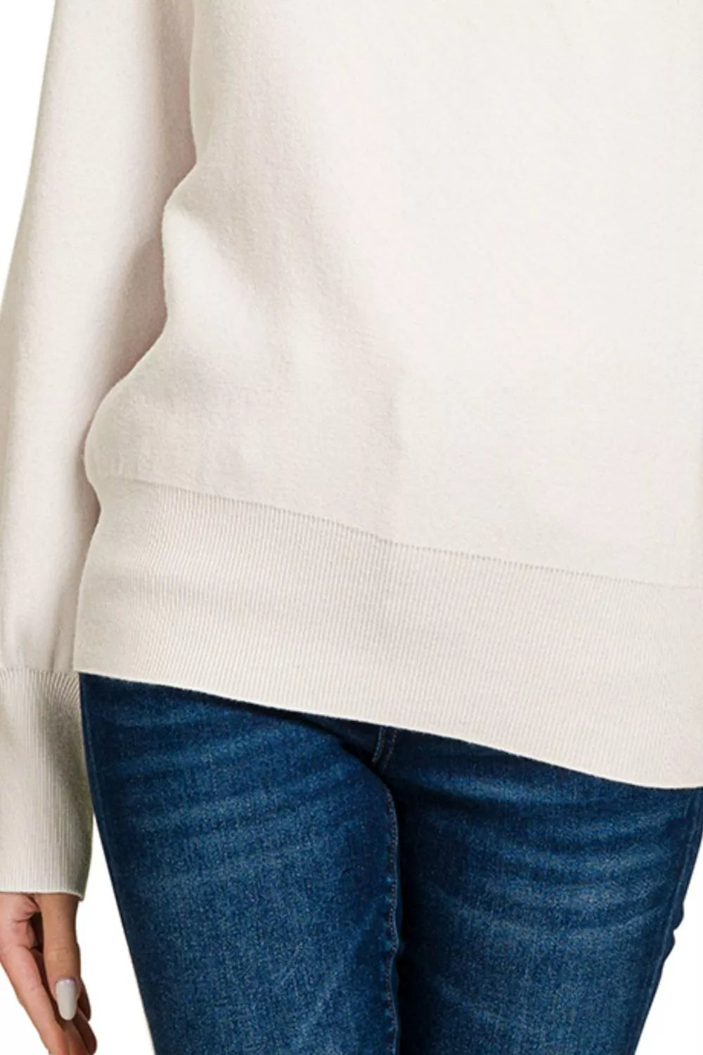 Zenana Viscose Mock Neck Exposed Seam Sweater - BeautySecrets4u