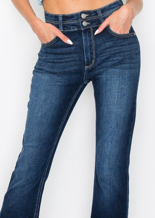 *Tummy Control* High Rise Bootcut Jeans - BeautySecrets4u