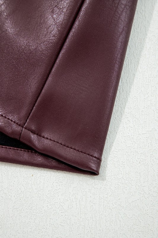 Vegan Leather Sleeveless Mini Dress - BeautySecrets4u