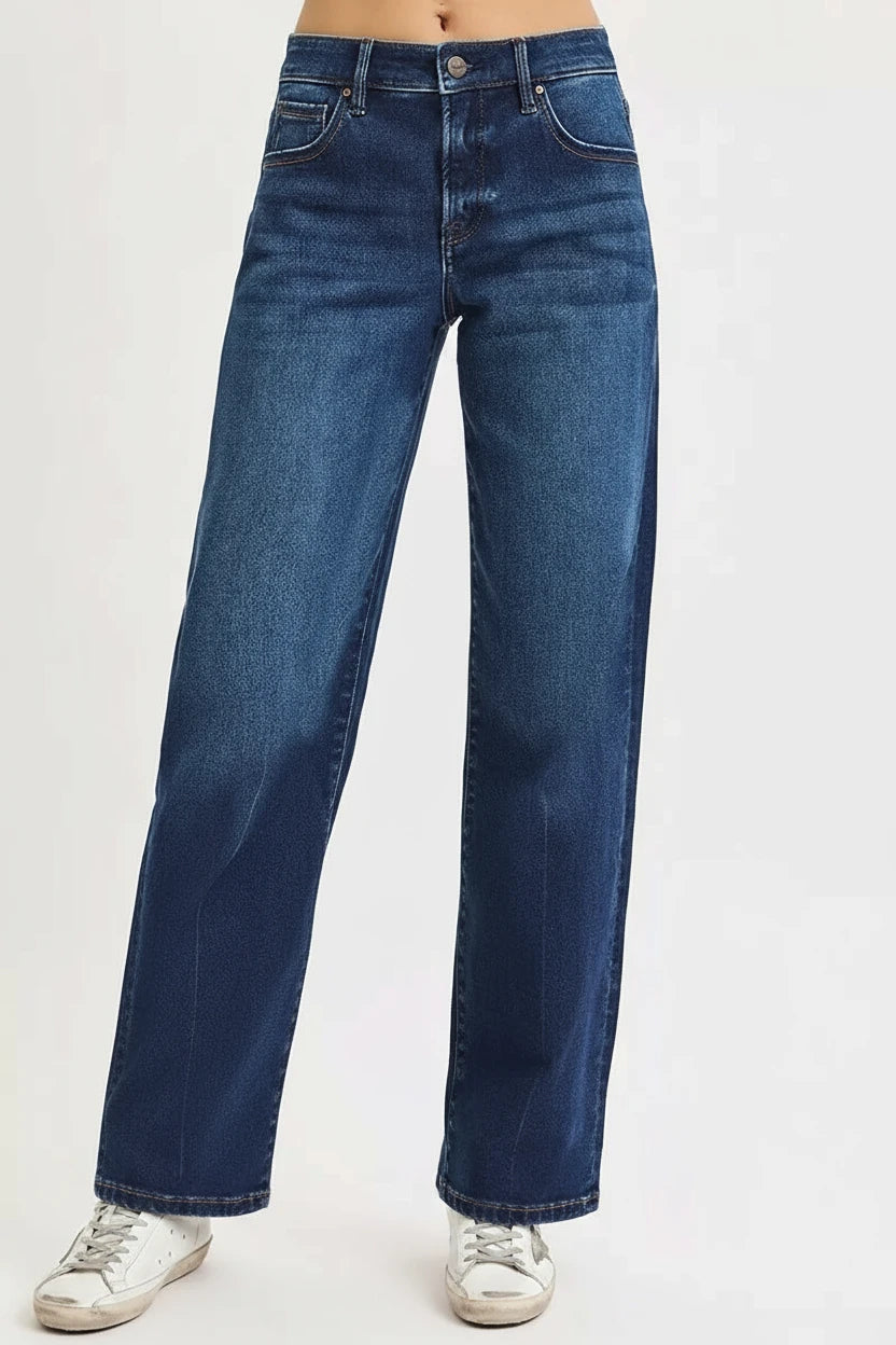 RISEN Mid Rise Wide Baggy Jeans - BeautySecrets4u