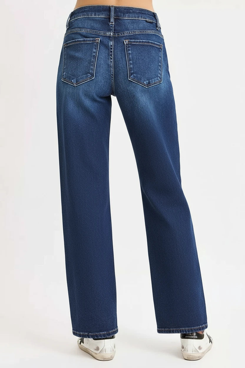 RISEN Mid Rise Wide Baggy Jeans - BeautySecrets4u