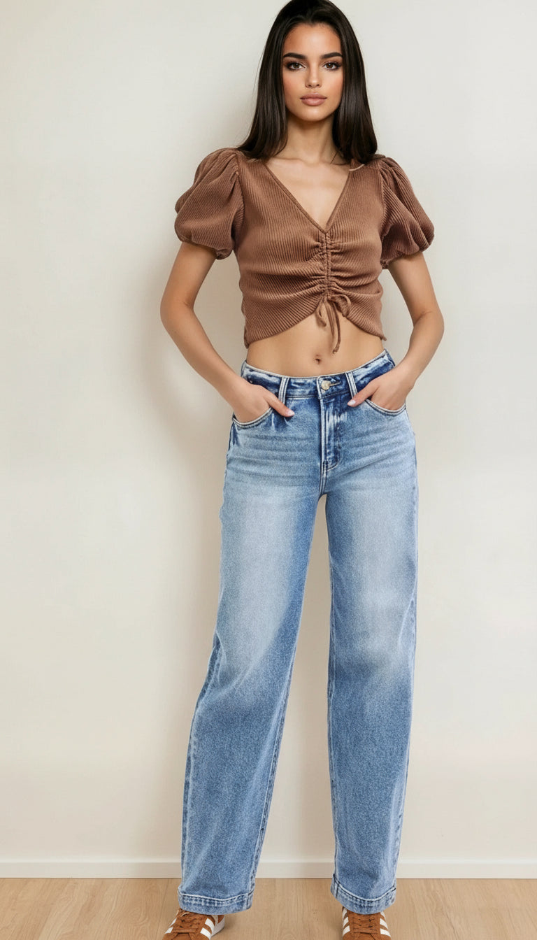 RISEN High Rise Wide Baggy Jeans - BeautySecrets4u