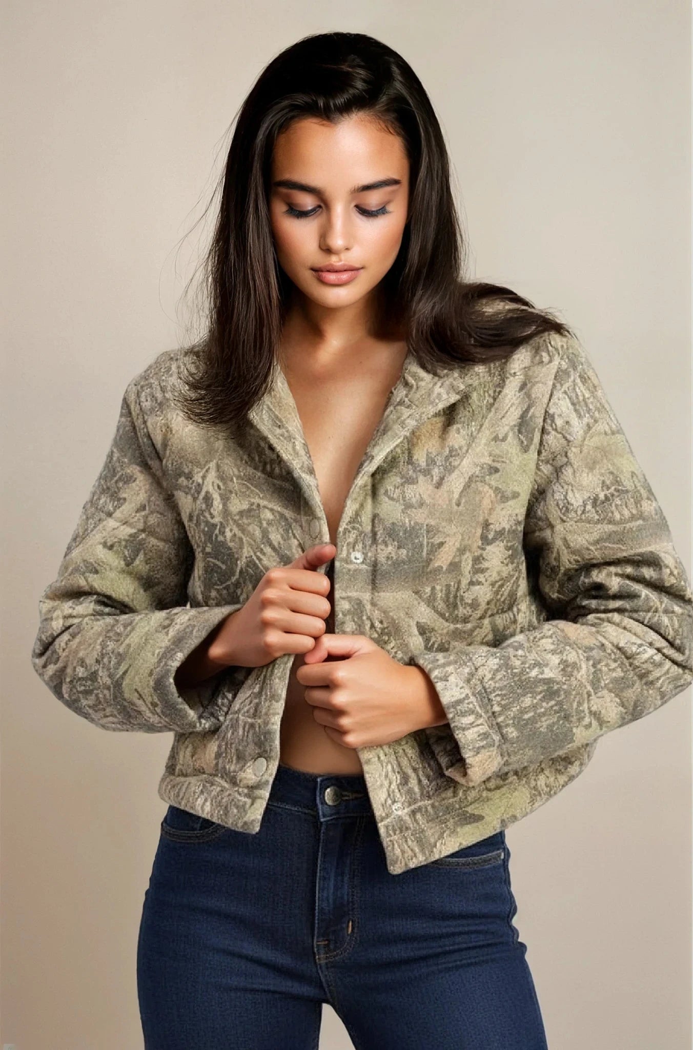 WOODLAND CAMO PUFFER JACKET