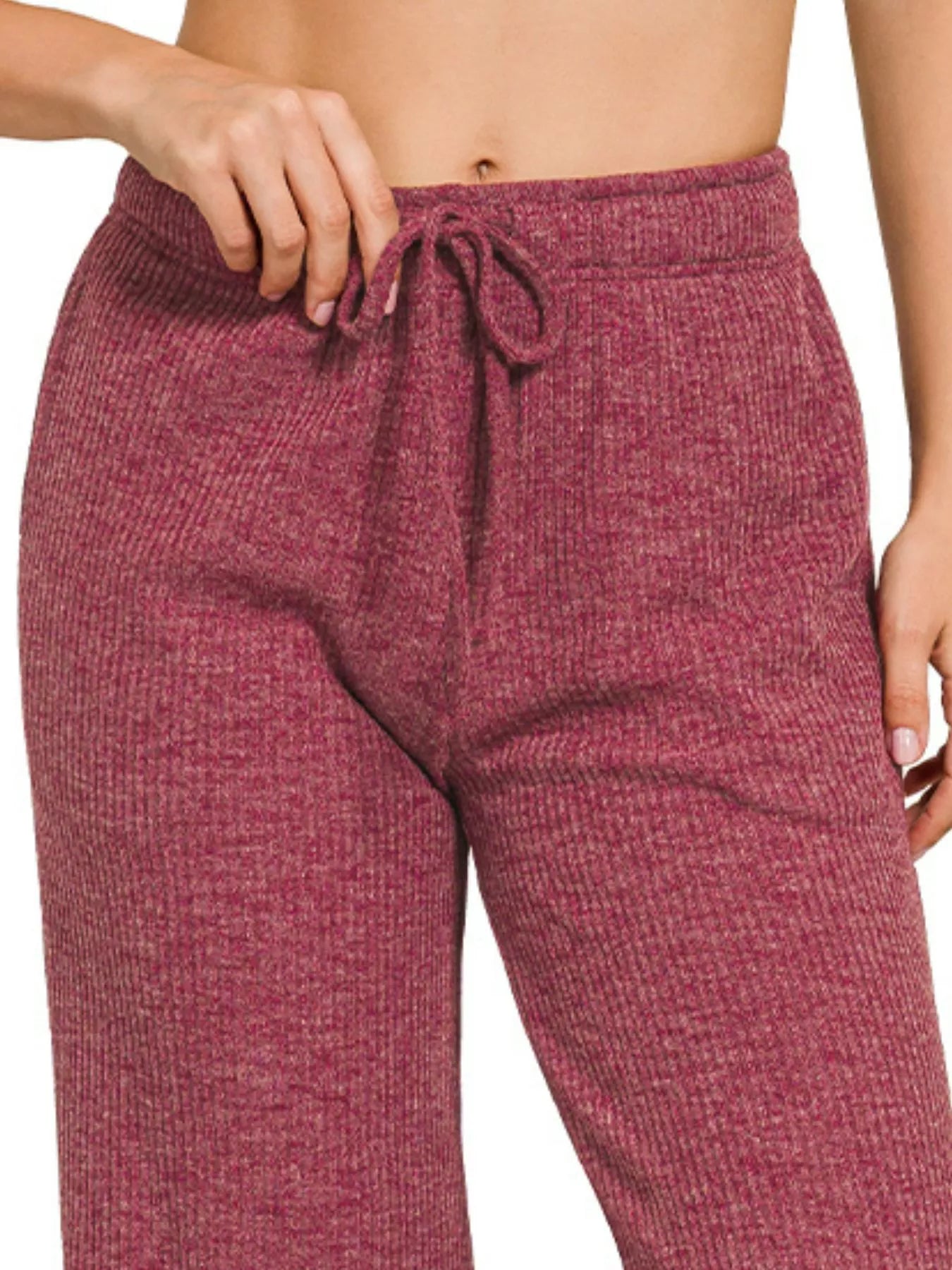 Ribbed Drawstring Lounge Pants - BeautySecrets4u