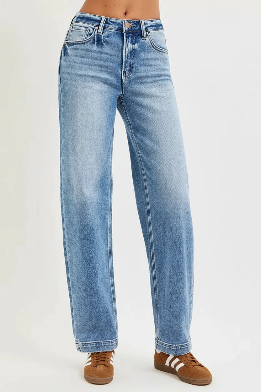 RISEN High Rise Wide Baggy Jeans - BeautySecrets4u