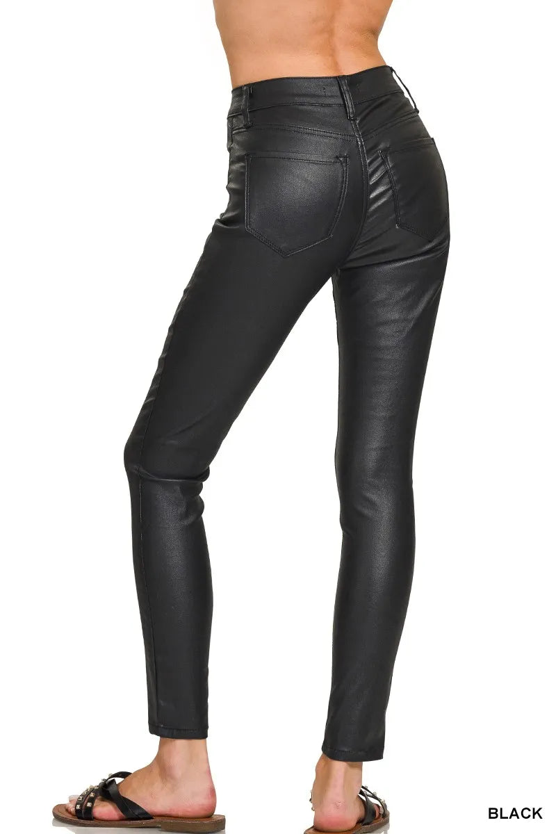Zenana Faux Leather Stretch Skinny Pants - BeautySecrets4u