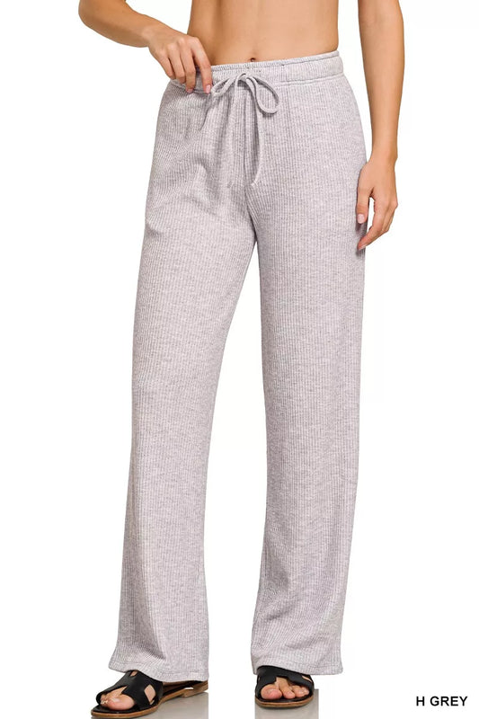 Ribbed Drawstring Lounge Pants - BeautySecrets4u
