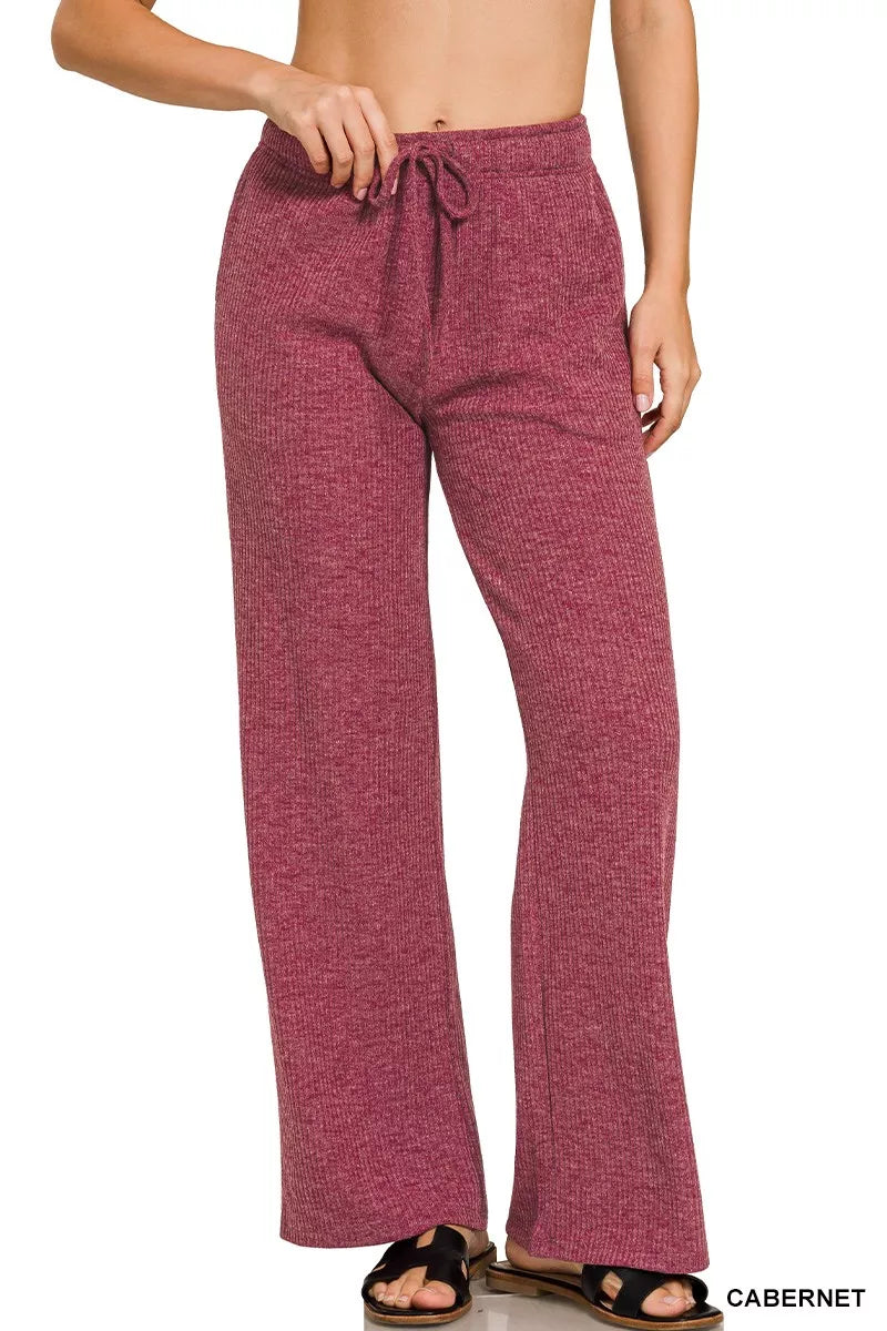 Ribbed Drawstring Lounge Pants - BeautySecrets4u