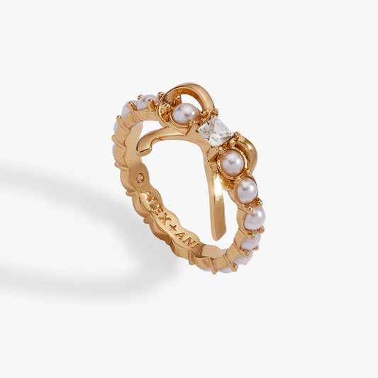 Bow Pearl Coquette Ring