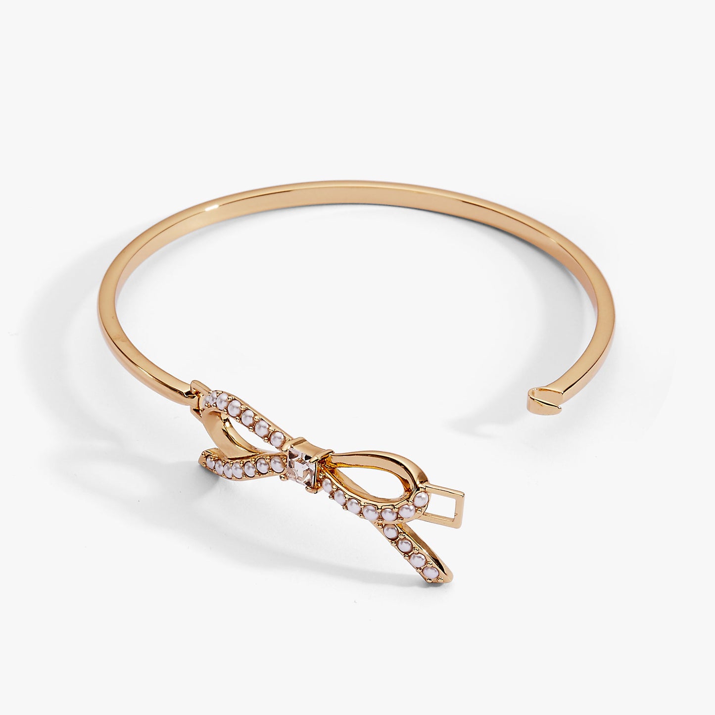 Bow Pearl Coquette Tension Bangle